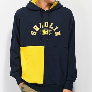 Brand New Wu Wear Shaolin Blocked Navy Hoodie